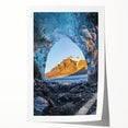 Vibrant rolled print showcasing a stunning cave landscape with rich earth tones and intricate details, perfect for enhancing home decor and art collections.