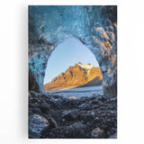 Stretched canvas artwork showcasing a vibrant cave landscape with intricate textures and earthy tones, ideal for enhancing home decor and artistic spaces.