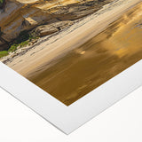 Rolled canvas artwork depicting a vibrant landscape with dramatic cliffs and lush greenery, ideal for home decor, packaged securely in a protective cardboard tube.