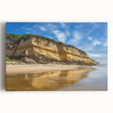 Stretched canvas artwork showcasing a breathtaking landscape of dramatic cliffs under a vibrant sunset, ideal for enhancing home decor with natural beauty.