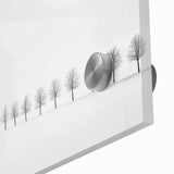 Minimalist Office Wall Art – Modern Black and White Winter Scene