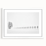 Minimalist Office Wall Art – Modern Black and White Winter Scene