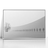 Minimalist Office Wall Art – Modern Black and White Winter Scene