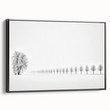 Minimalist Office Wall Art – Modern Black and White Winter Scene