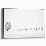 Minimalist Office Wall Art – Modern Black and White Winter Scene