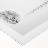 Minimalist Office Wall Art – Modern Black and White Winter Scene