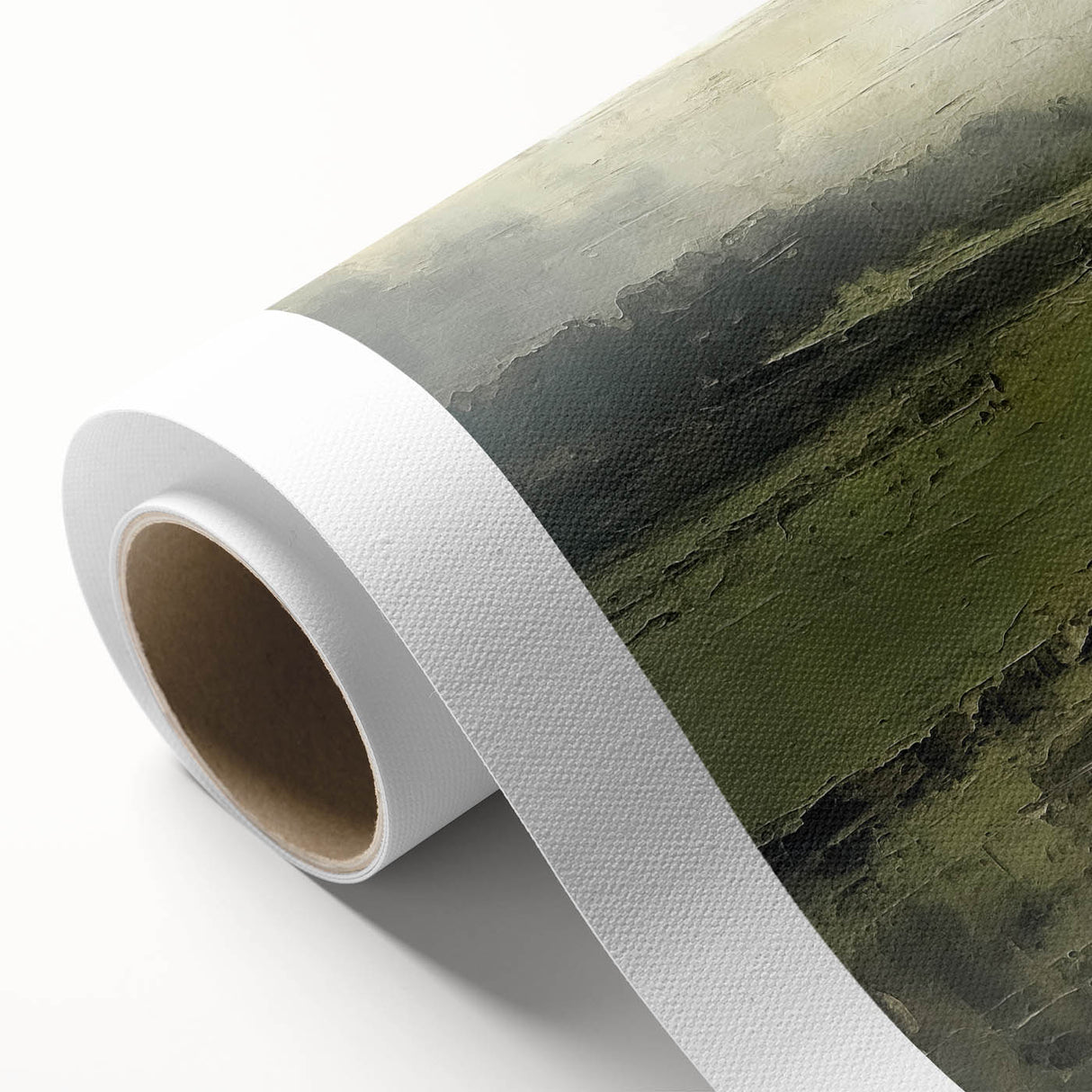 Abstract landscape wall art on rolled canvas, showcasing vibrant colors and dynamic shapes, perfect for modern decor and artistic expression.