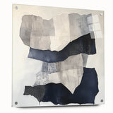 Modern Abstract Wall Art – Linear Terrain in Gray, Black & White