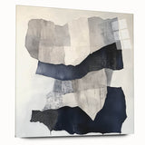 Modern Abstract Wall Art – Linear Terrain in Gray, Black & White