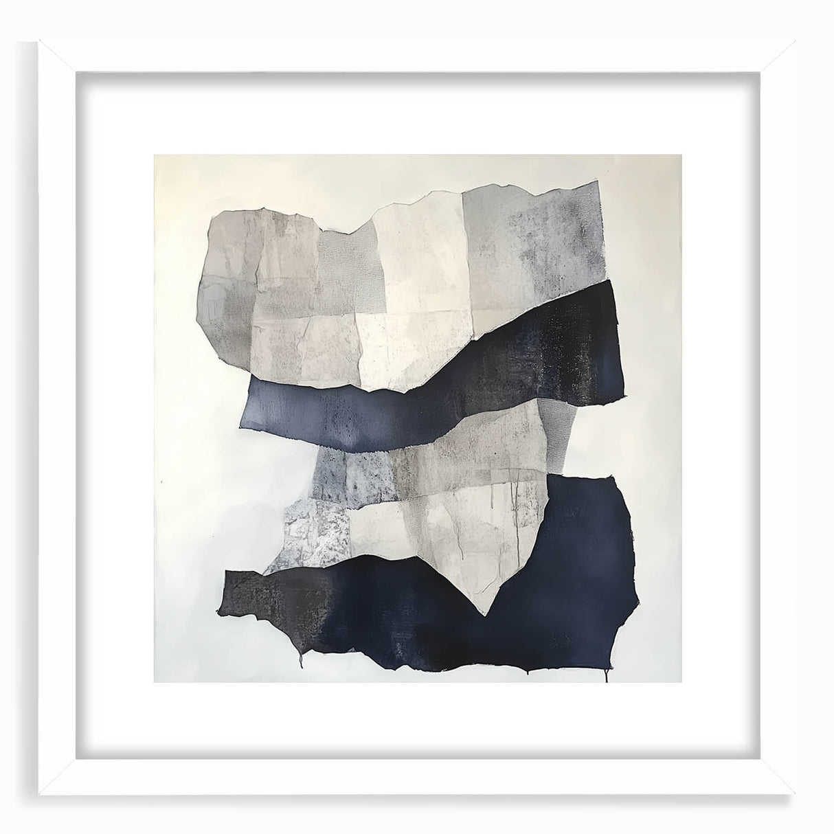 Modern Abstract Wall Art – Linear Terrain in Gray, Black & White