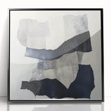 Modern Abstract Wall Art – Linear Terrain in Gray, Black & White