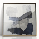 Modern Abstract Wall Art – Linear Terrain in Gray, Black & White