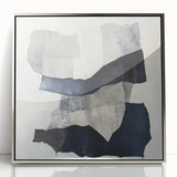 Modern Abstract Wall Art – Linear Terrain in Gray, Black & White