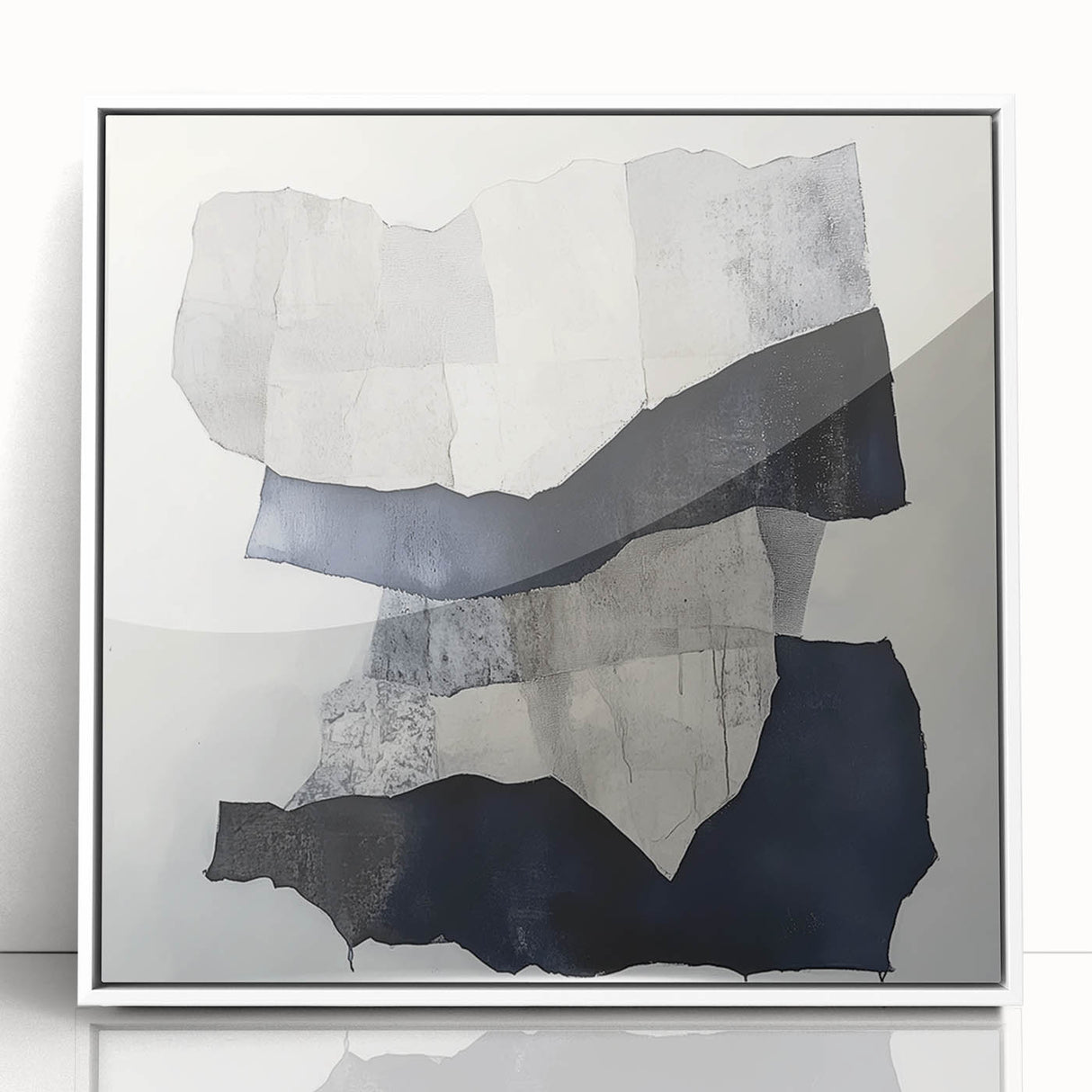 Modern Abstract Wall Art – Linear Terrain in Gray, Black & White