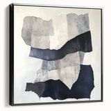 Modern Abstract Wall Art – Linear Terrain in Gray, Black & White