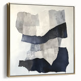 Modern Abstract Wall Art – Linear Terrain in Gray, Black & White