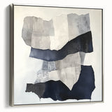 Modern Abstract Wall Art – Linear Terrain in Gray, Black & White