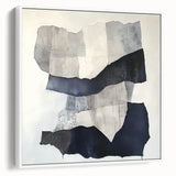 Modern Abstract Wall Art – Linear Terrain in Gray, Black & White