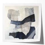 Modern Abstract Wall Art – Linear Terrain in Gray, Black & White