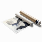 Modern Abstract Wall Art – Linear Terrain in Gray, Black & White