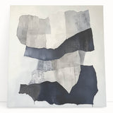 Modern Abstract Wall Art – Linear Terrain in Gray, Black & White