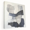 Modern Abstract Wall Art – Linear Terrain in Gray, Black & White