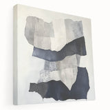 Modern Abstract Wall Art – Linear Terrain in Gray, Black & White