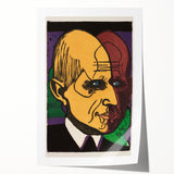 Expressionist Art - Vibrant Dual Portrait with Bold Colors