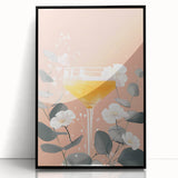 Large abstract wall art featuring mid-century modernist design in black and white tones, ideal for modern art wall decor.