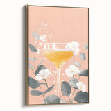 Vintage poster art of a landscape painting on framed canvas, featuring black and gold tones, ideal for bedroom wall decor.