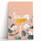 Large black and white stretched canvas featuring a minimalist coffee cup design, ideal for kitchen wall art.