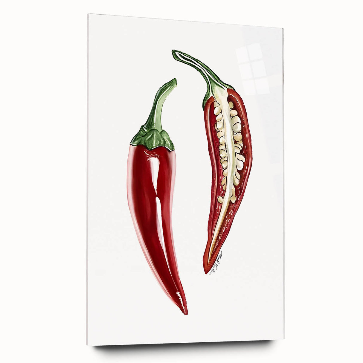 Large abstract wall art featuring an array of colorful fruits on acrylic glass, ideal for bedroom or dining room decor.