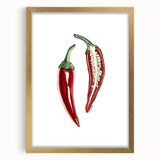 Extra large abstract art print featuring textured fruits in vibrant colors on a gold-framed canvas.