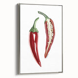 Landscape art painting of colorful fruits on black background, framed in silver, ideal for dining room decor.