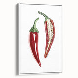 Vintage poster art of colorful fruits on a white framed canvas, ideal for extra large living room wall decor.