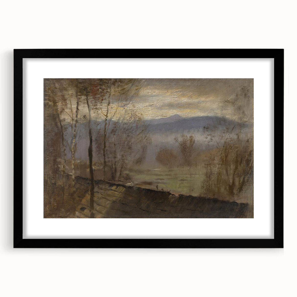 Impressionist Landscape Wall Art - Early Evening River by Mednyánszky