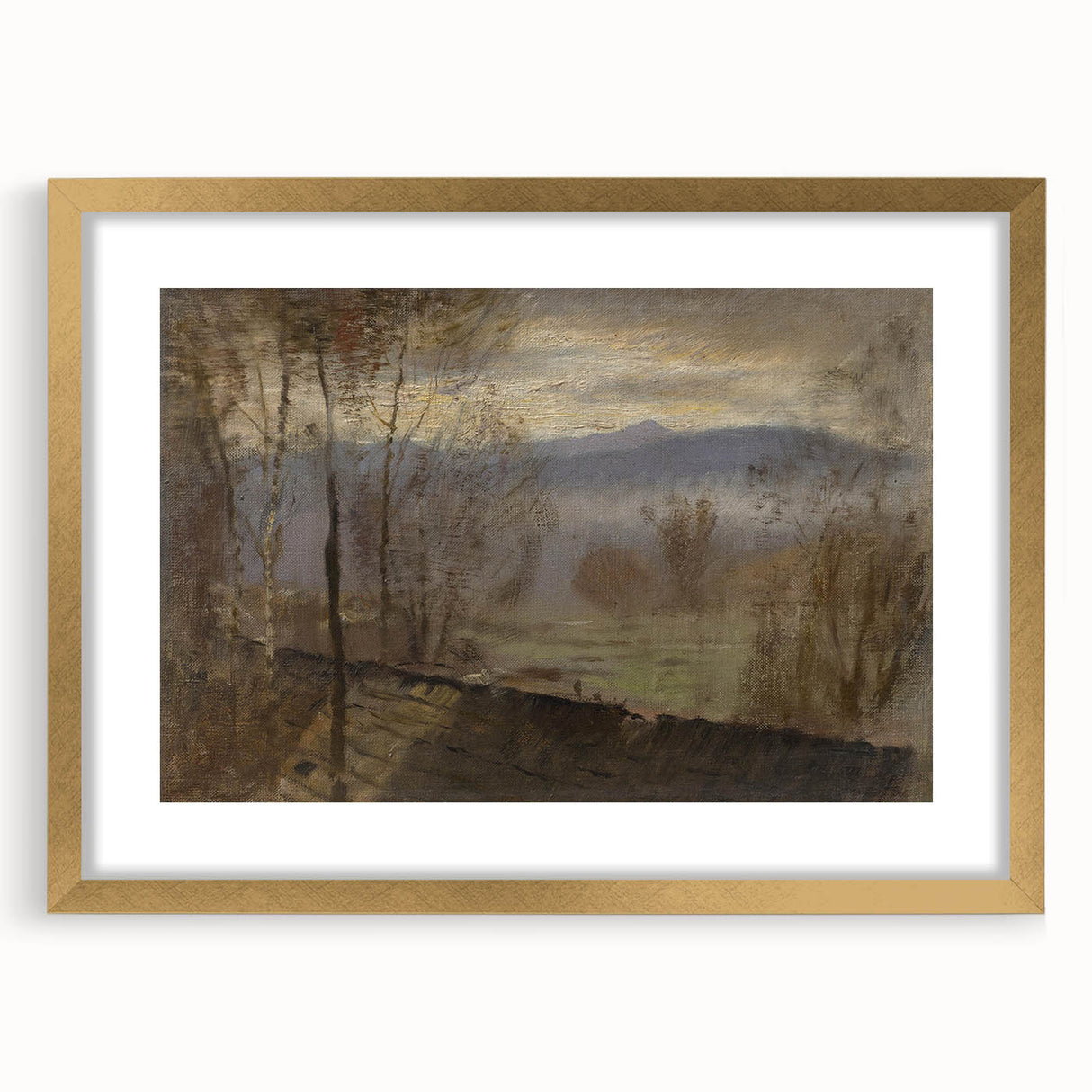 Impressionist Landscape Wall Art - Early Evening River by Mednyánszky