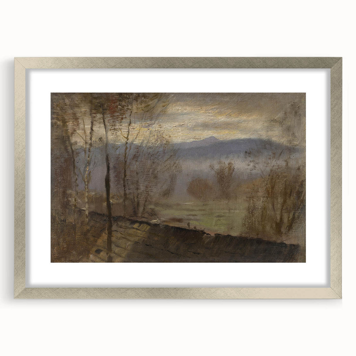 Impressionist Landscape Wall Art - Early Evening River by Mednyánszky