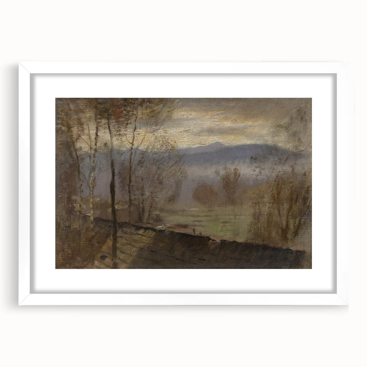 Impressionist Landscape Wall Art - Early Evening River by Mednyánszky