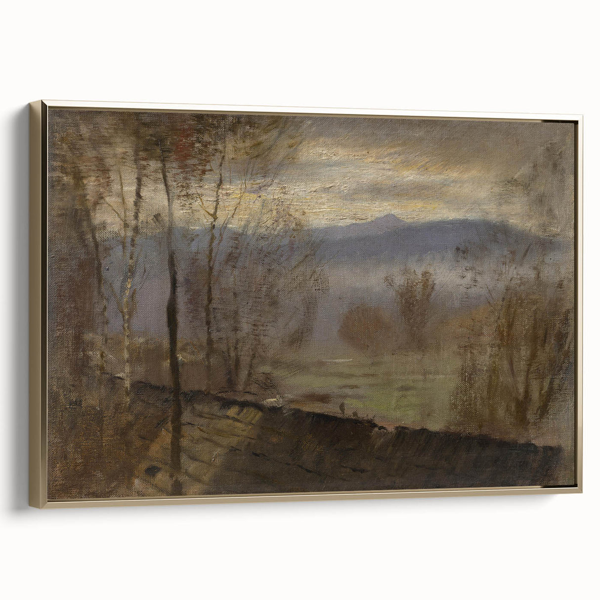 Impressionist Landscape Wall Art - Early Evening River by Mednyánszky