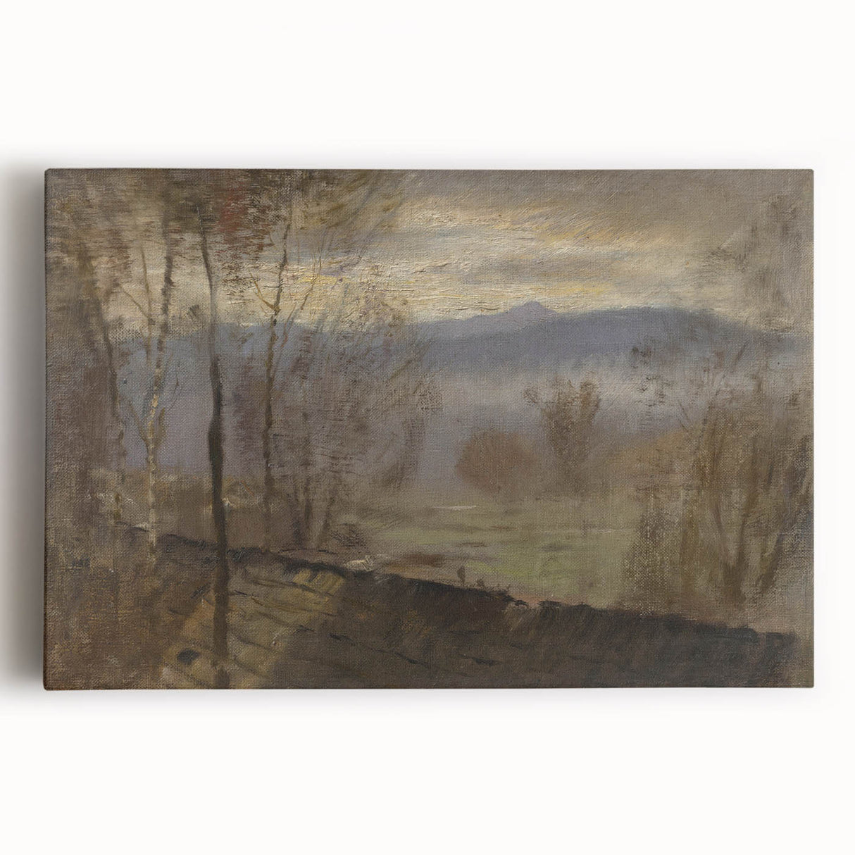 Impressionist Landscape Wall Art - Early Evening River by Mednyánszky