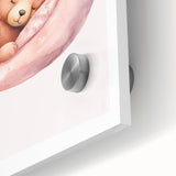 Sleeping Teddy on Moon Print - Nursery Wall Art for Kids