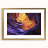 Landscape artwork featuring canyons framed in an elegant gold mat, showcasing vibrant earth tones and intricate details, perfect for enhancing home decor.