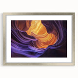 Elegant silver-framed landscape artwork showcasing breathtaking canyons, featuring a mat for enhanced presentation. Ideal for modern home decor and nature enthusiasts.