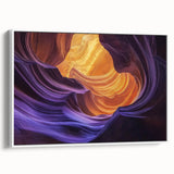 Framed canvas artwork depicting a stunning landscape of canyons in warm earth tones, displayed against a white background, perfect for enhancing home decor.