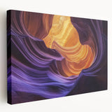 Stretched canvas artwork depicting a breathtaking landscape of canyons, showcasing vibrant colors and intricate details, perfect for home decor or art enthusiasts.
