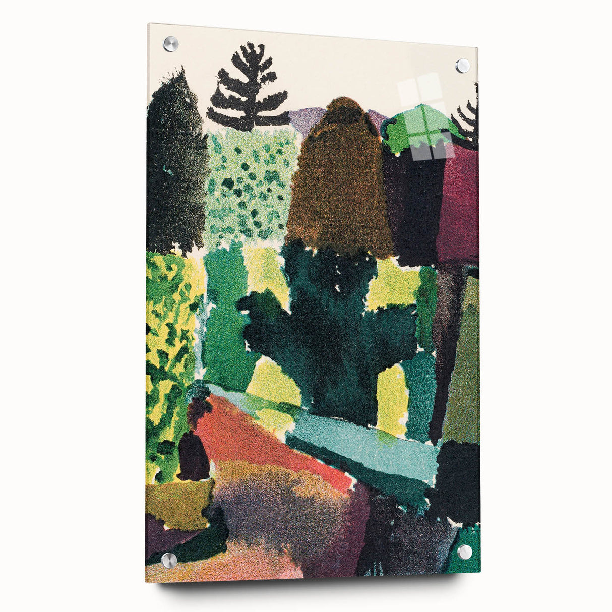 Modern Wall Art - Vibrant Abstract Park Scene - Contemporary Art Print