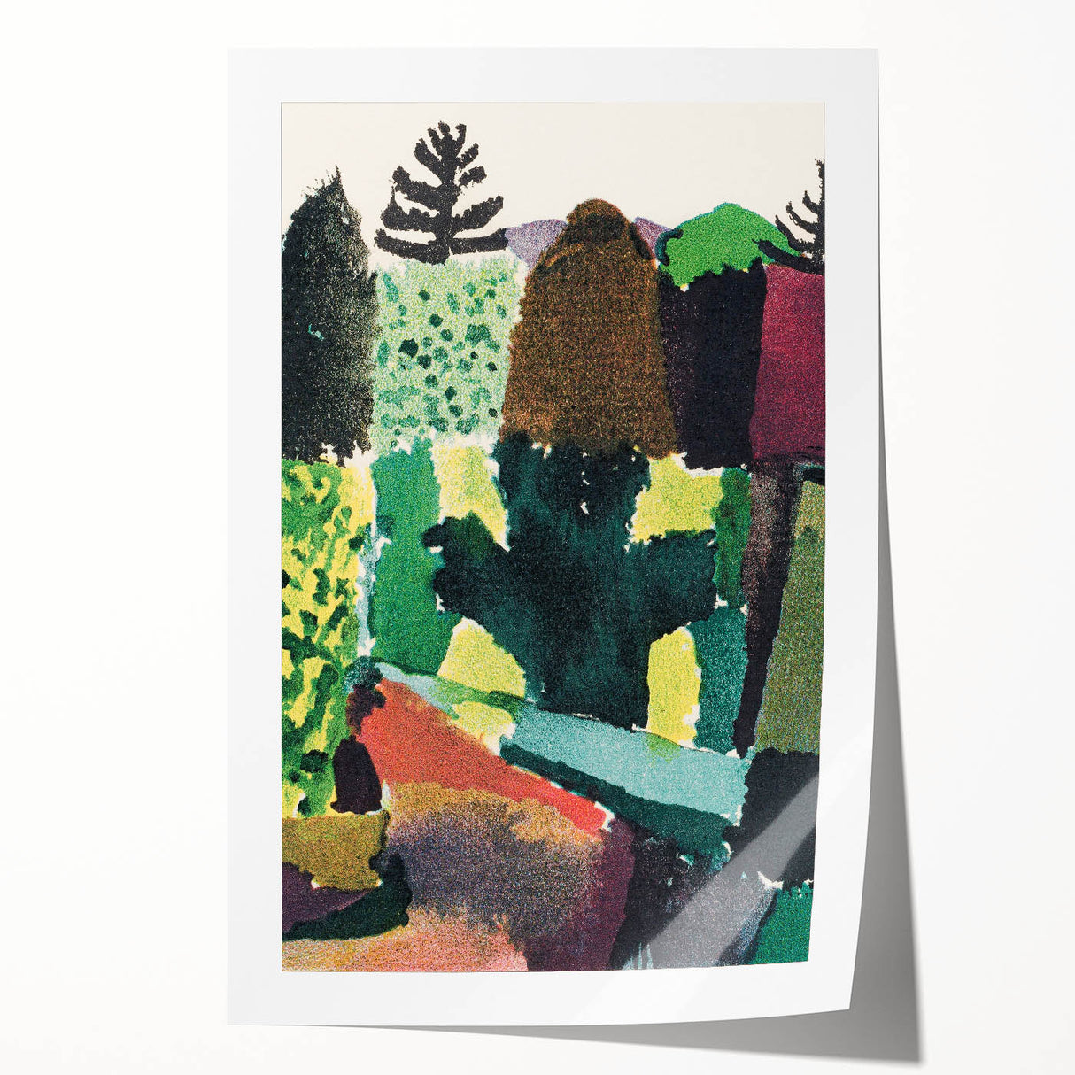 Modern Wall Art - Vibrant Abstract Park Scene - Contemporary Art Print