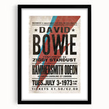 David Bowie Ziggy Stardust Retro Poster - Vintage Concert Art