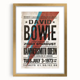 David Bowie Ziggy Stardust Retro Poster - Vintage Concert Art